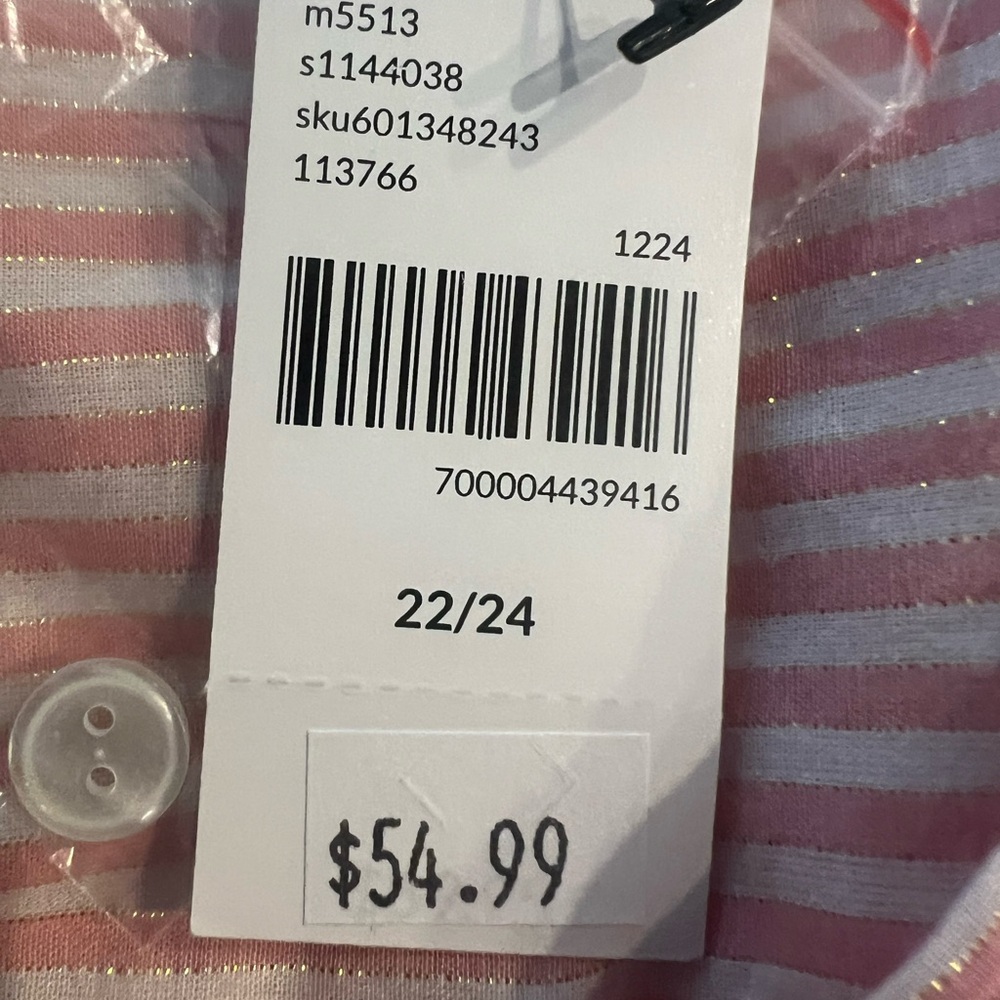 Lane Bryant Tunic Top Size 22/24 Pink White Shirt Smocked New - Picture 8 of 10